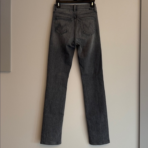 MOTHER The Rascal Sliced up Heel in Digging up Dirt 24 Flare Jeans Grey - Picture 5 of 14